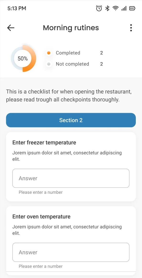Chainformation app — compliance module screen