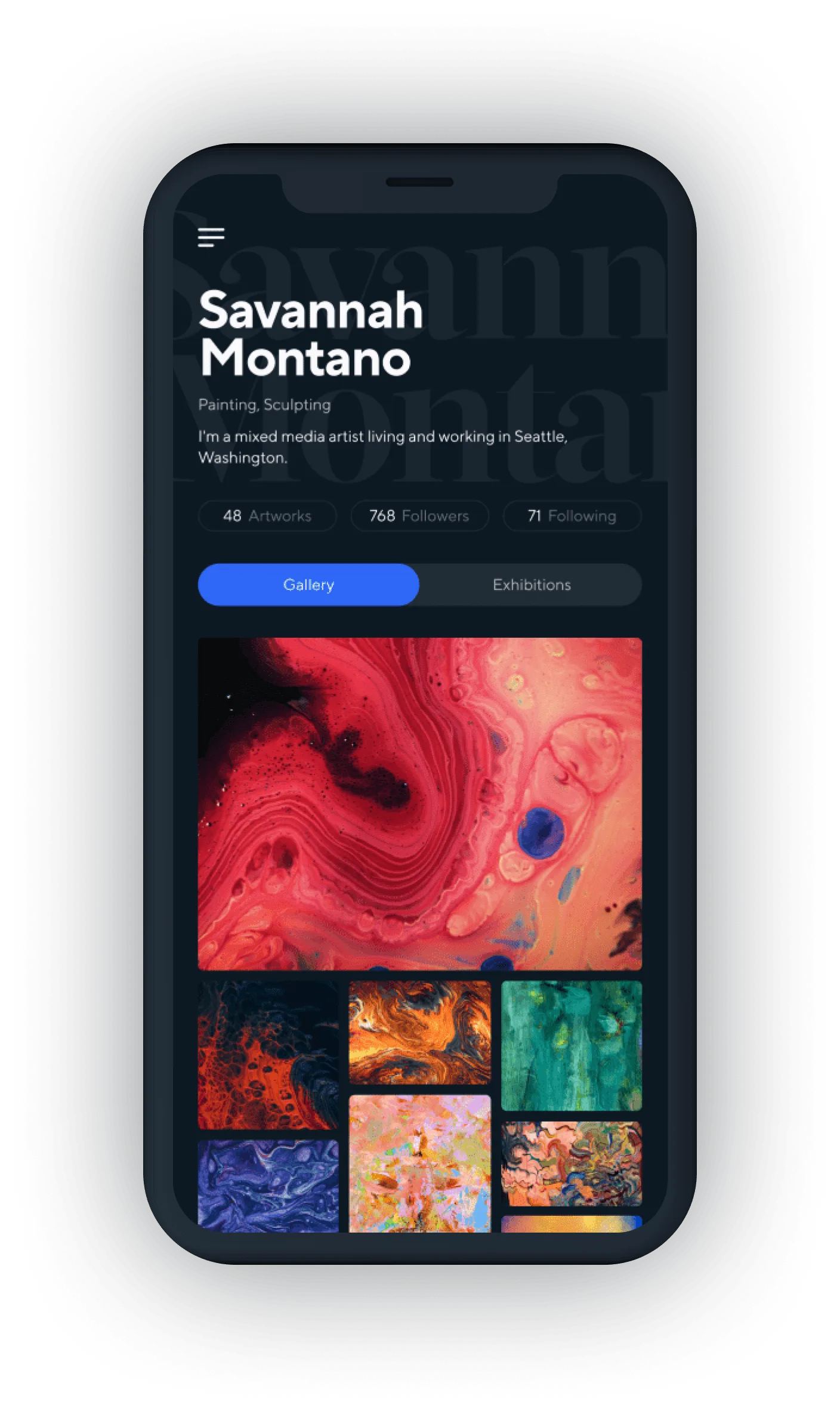 Lonely Walls app — collector view